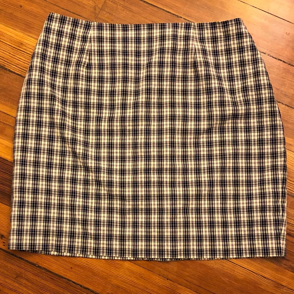 Christy Girl Navy Plaid Pencil Skirt